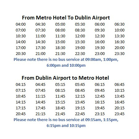 shuttle timetable 2022